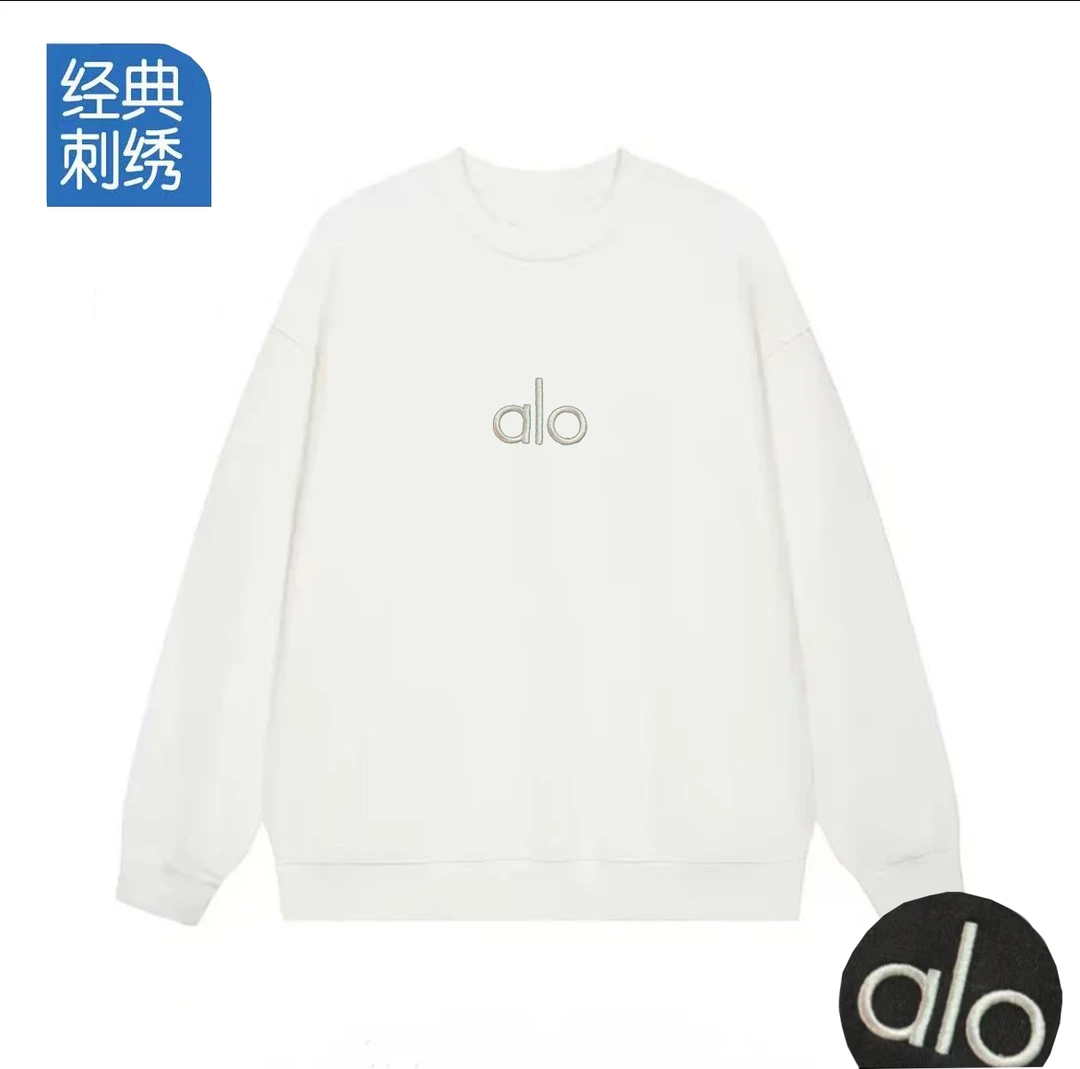 【万针刺绣】男女情侣款青春设计感情侣INS圆领卫衣-银ALO