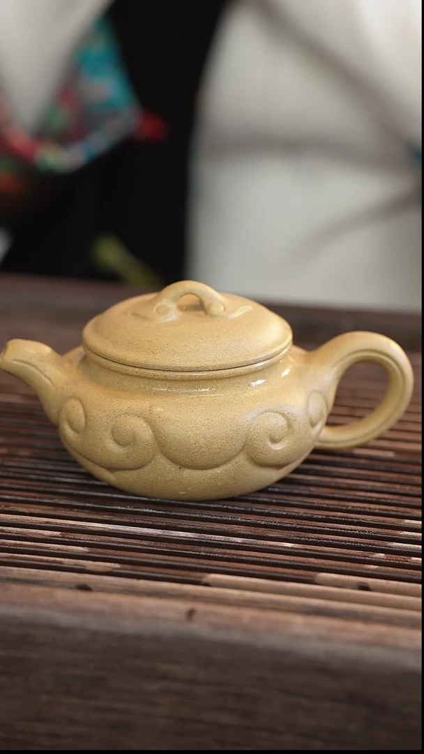 茶壶紫砂如意仿古 本绿 半手工 170cc