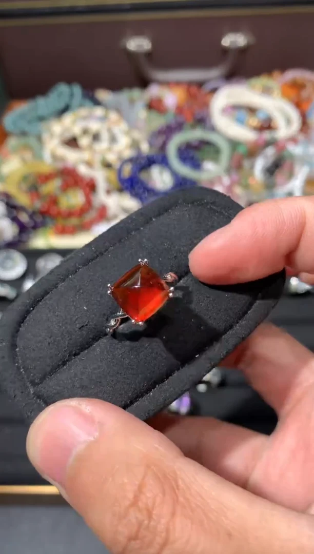 未镶嵌戒指石榴石F102