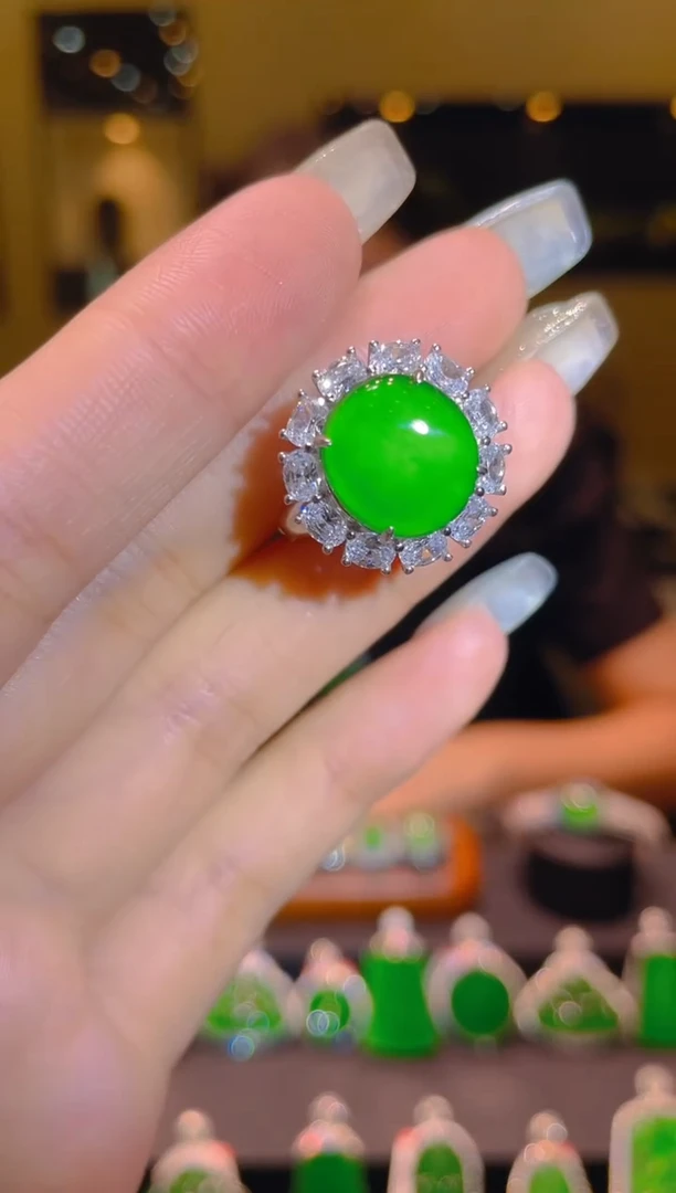 翡翠银S925镶嵌吊坠(不含链)A5