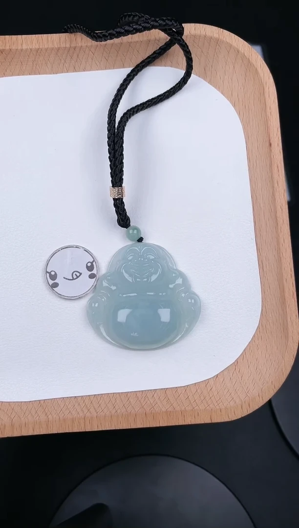 翡翠未镶嵌颈饰孤品LH011翡翠高冰晴大佛-8