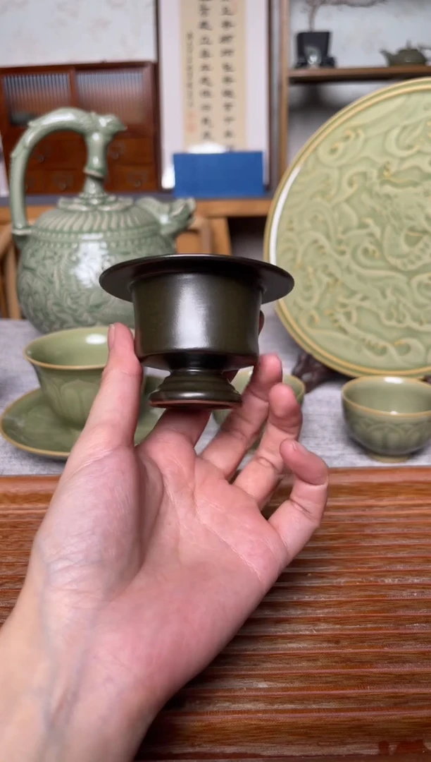 瓷器耀州窑纯手工茶叶沫行炉  微瑕