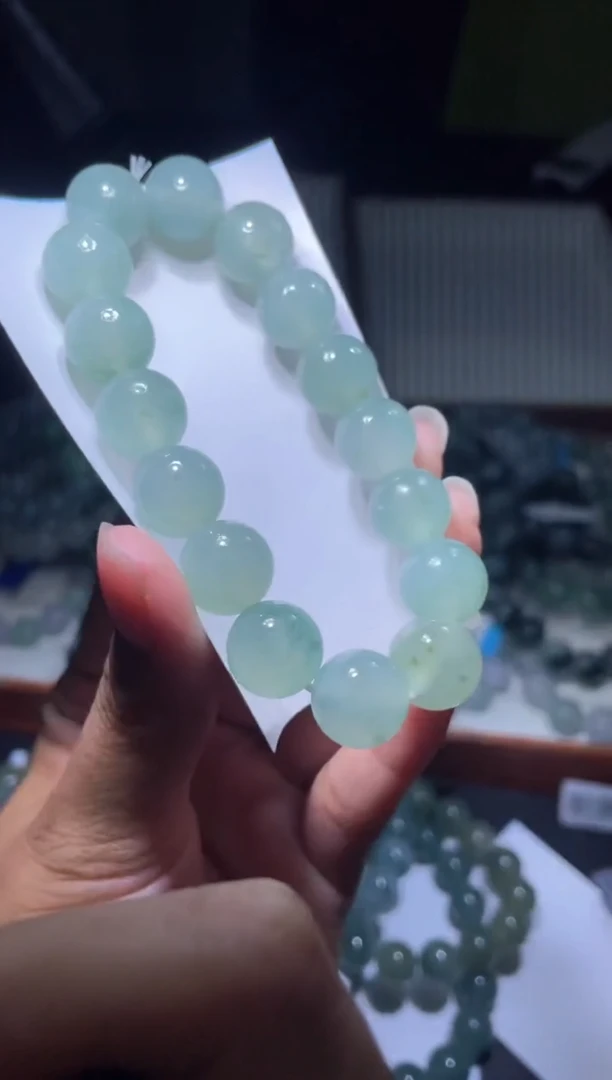 未镶嵌定制翡翠天然缅甸翡翠手串90