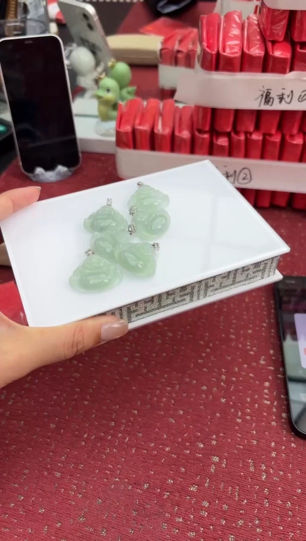 颈饰银S925镶嵌翡翠a7-5048/佛公/多样性发一件 赠皮绳