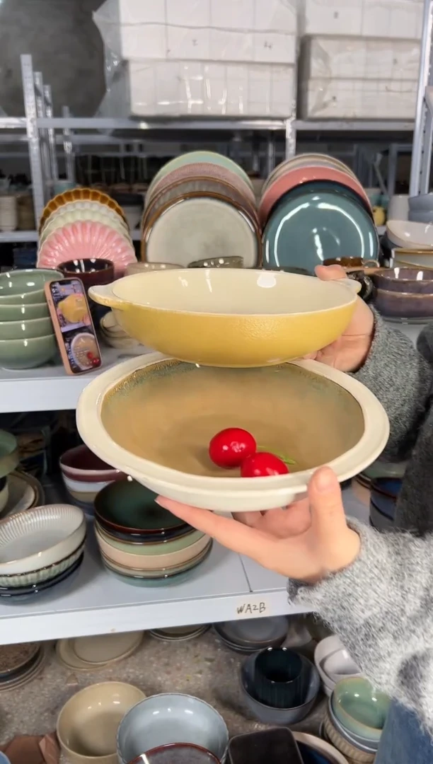 陶瓷外贸尾货瑕疵满20包邮X2深盘