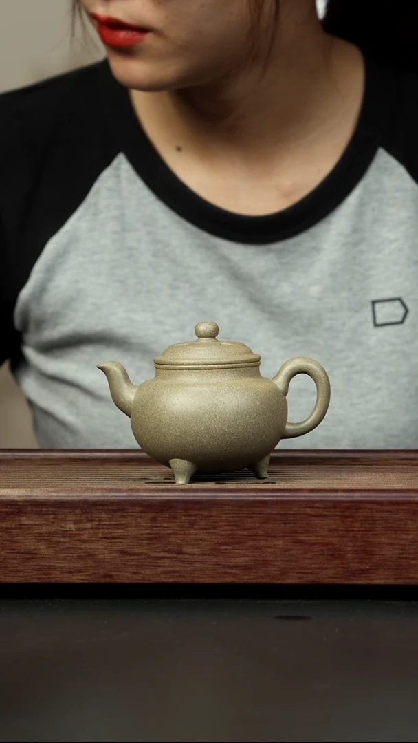 紫砂茶壶青段 三足大彬如意