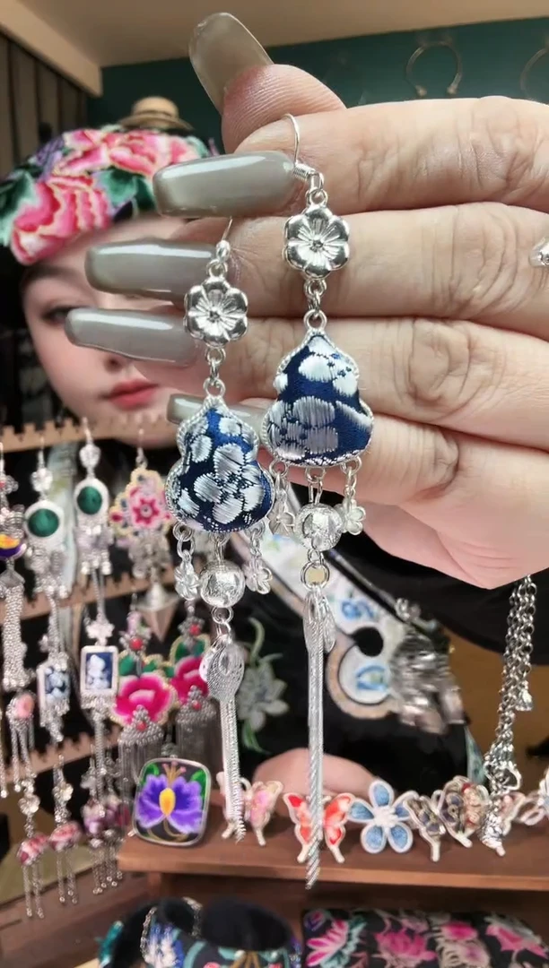 刺绣纯手工民族风刺绣耳环