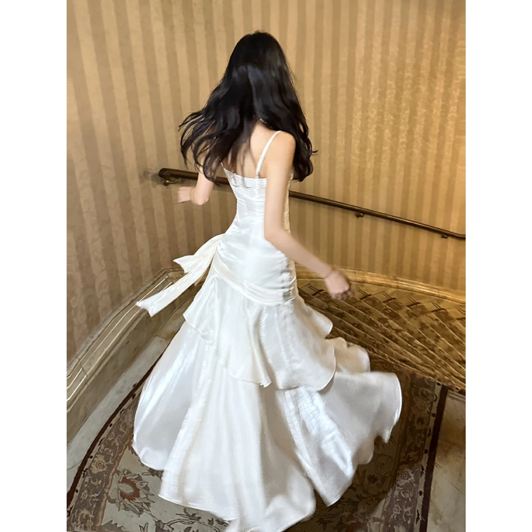 GJFD【月下风铃】人鱼姬荷叶边高端吊带连衣裙成人礼宴会气质礼服