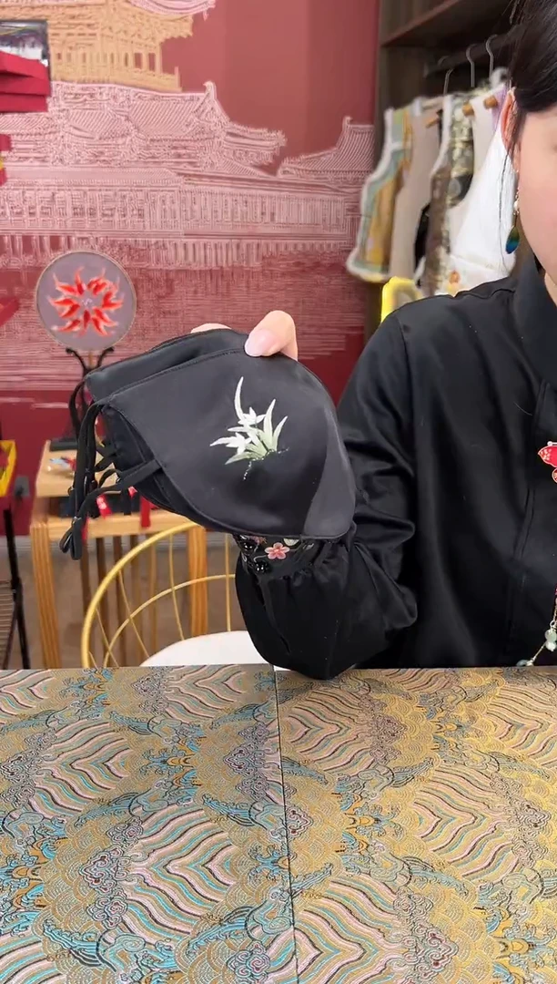 【闪购商品】刺绣苏绣手工刺绣100桑蚕丝面罩