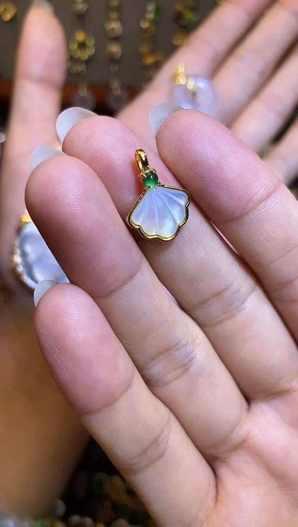 翡翠银S925镶嵌吊坠(不含链)天然A货翡翠