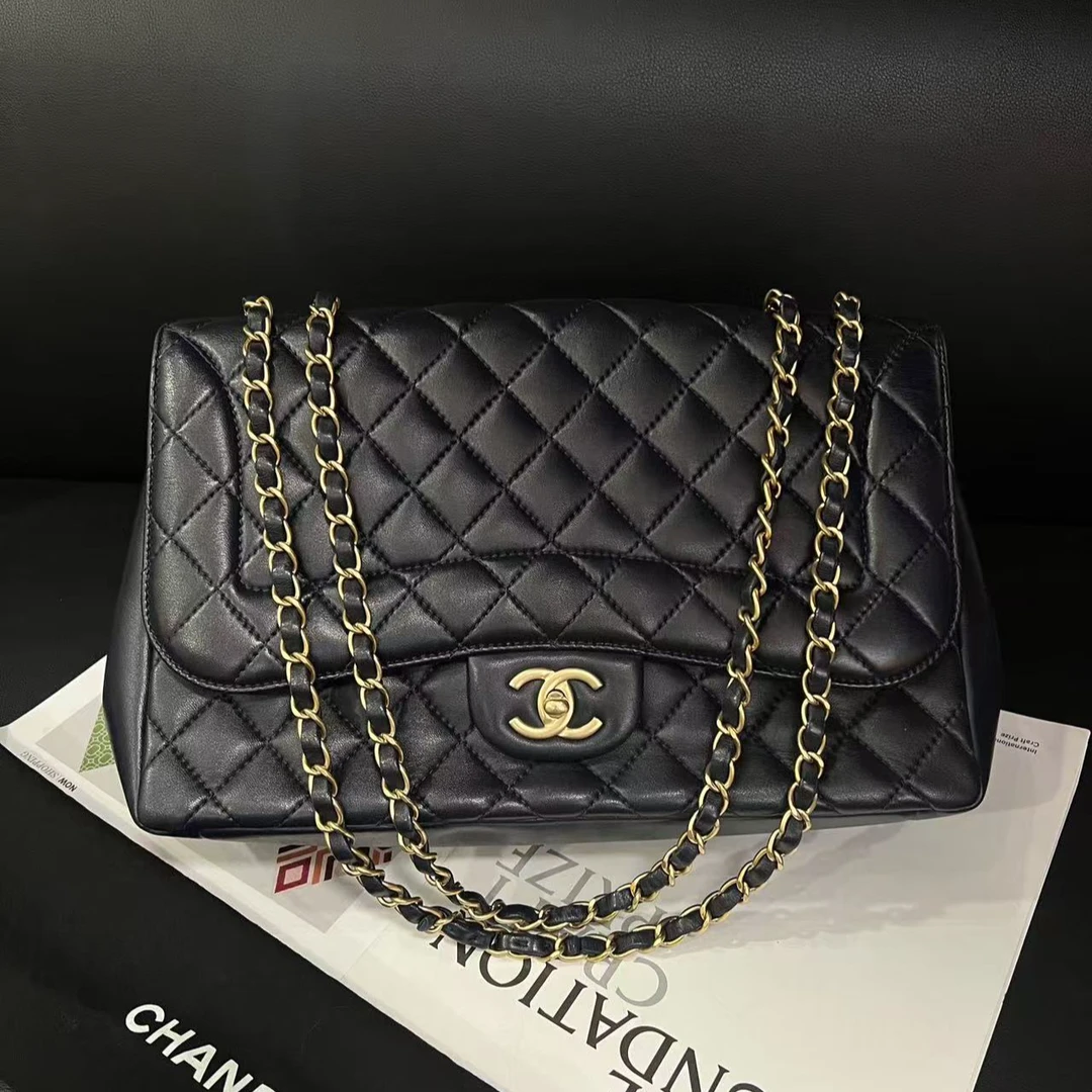 95新 Chanel/香奈儿 公价24300戴妃jumbo无卡斜挎包D2寄卖服务