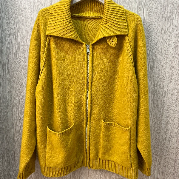 胖向向春装新款（180斤以内穿）2665简约大方款领扣身拉链针织衫