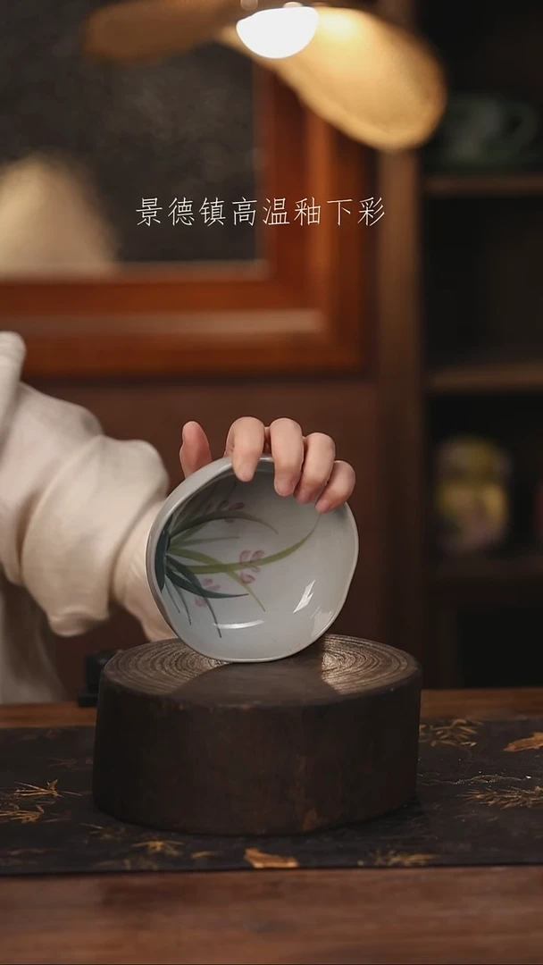 陶瓷景德镇高温釉下手绘陶瓷@L189@