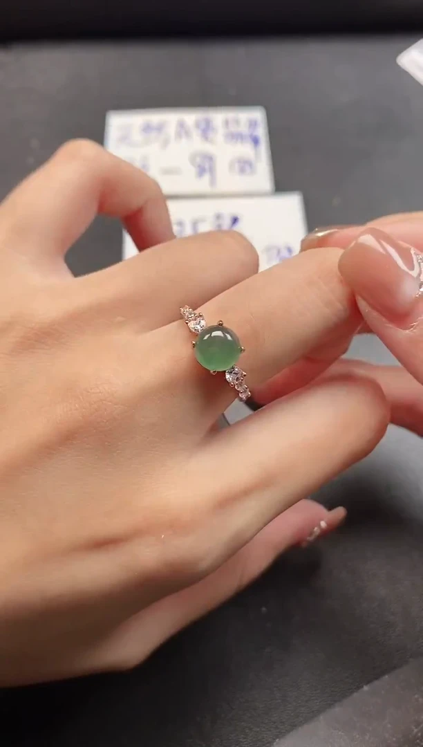 银S925镶嵌戒指翡翠51151