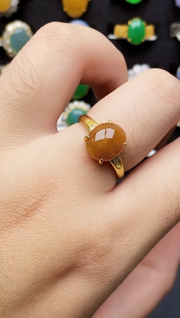 银S925镶嵌戒指翡翠8118