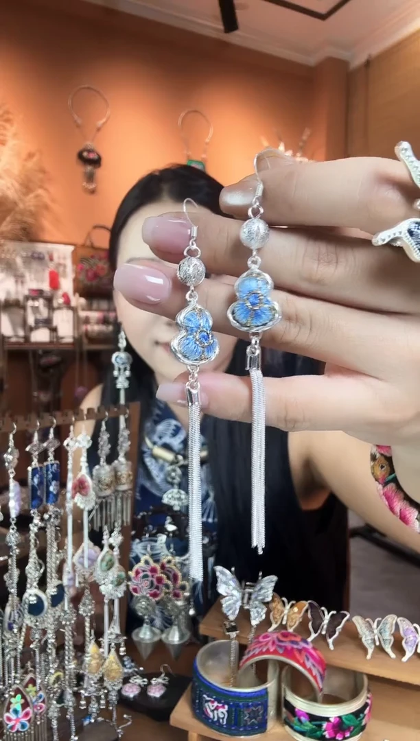 刺绣纯手工民族风耳环