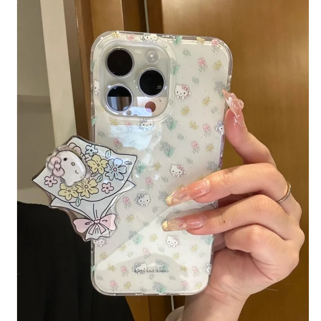 诚星泽碎花kt猫适用苹果手机壳华为vivo小米荣耀oppo红米一加软女