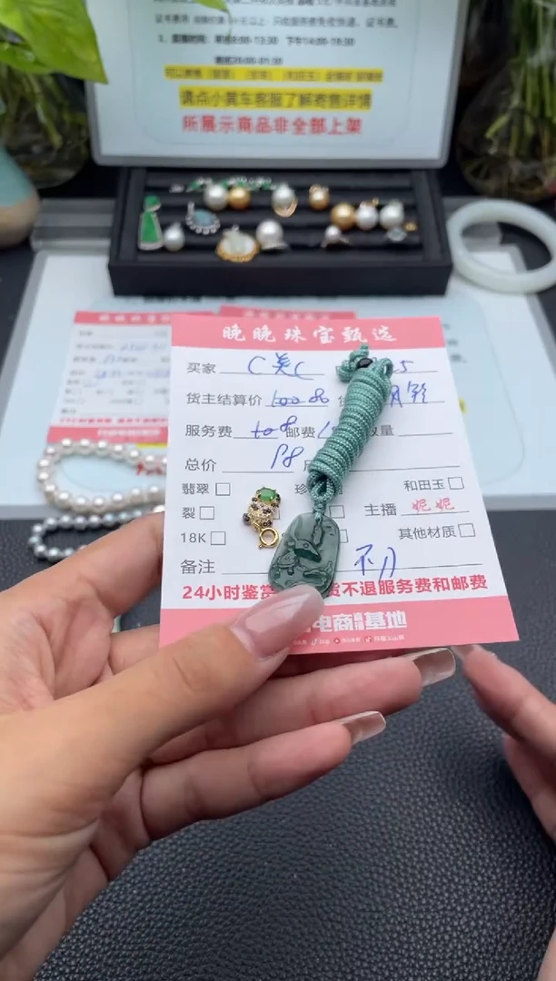 颈饰银S925镶嵌翡翠C****号吊坠
