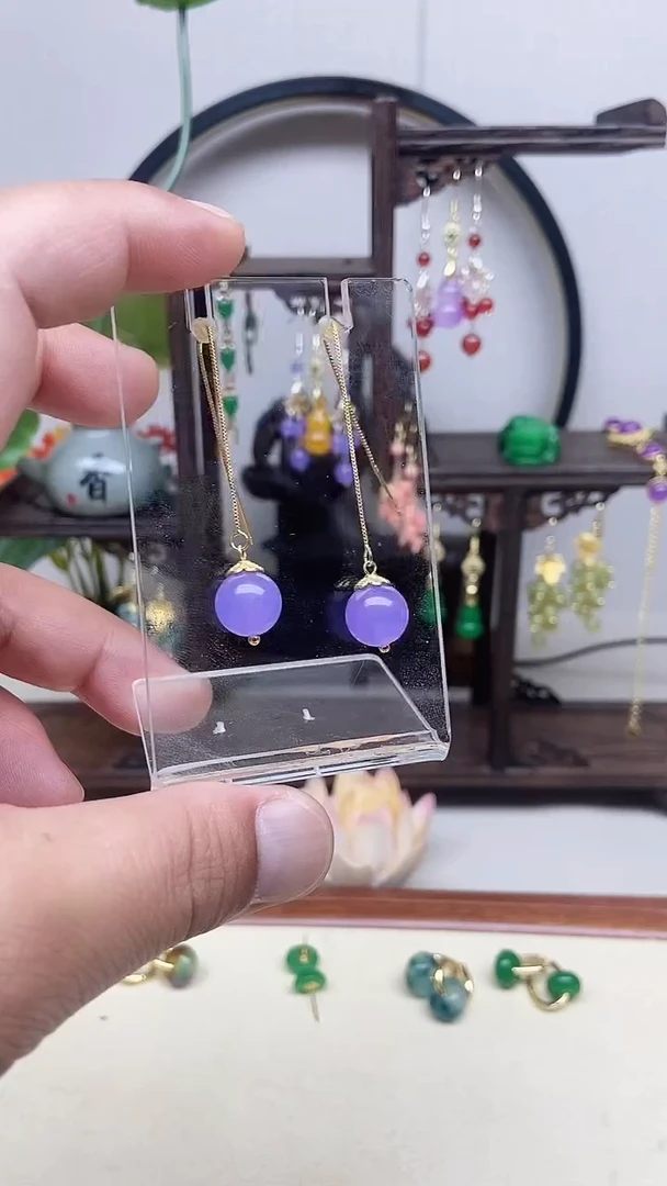 翡翠14K金镶嵌耳饰10号