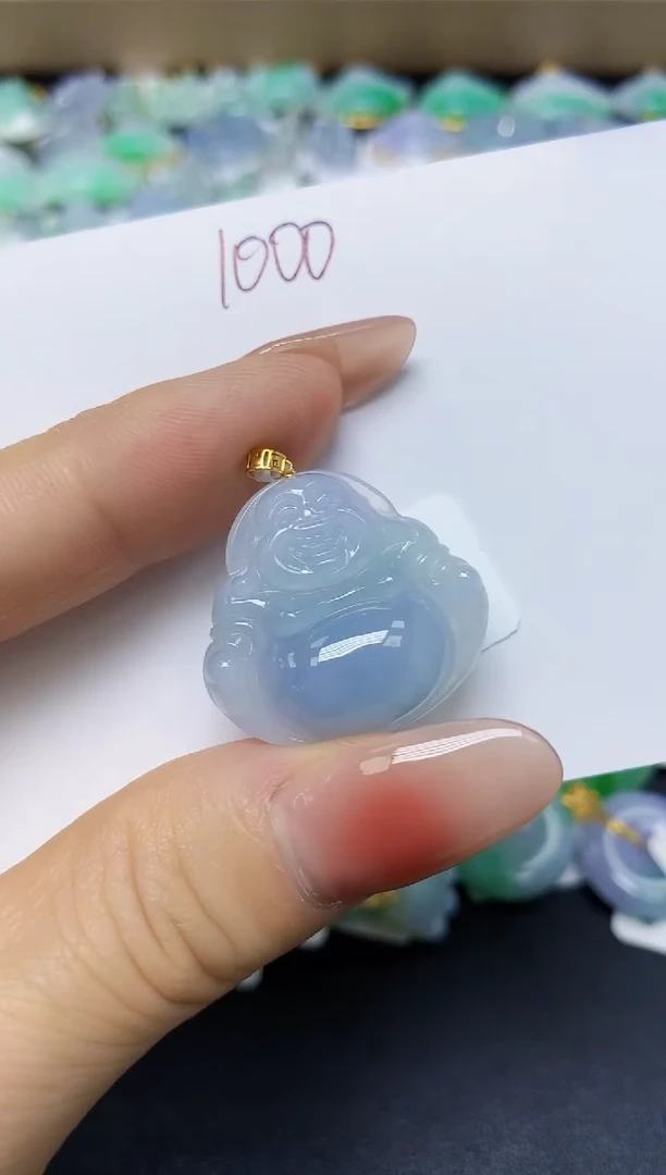 翡翠18K金镶嵌颈饰 天然缅甸翡翠A货