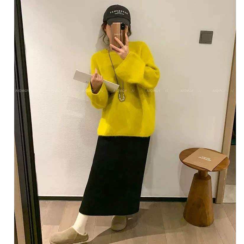 【优质款】孕妇直筒秋冬款加厚小个子中长款裙子高腰宽松包臀裙子