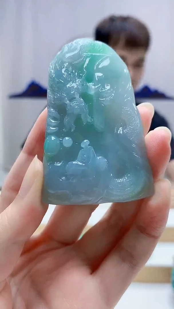 未镶嵌定制翡翠4868zm-毛货挂件悟道68
