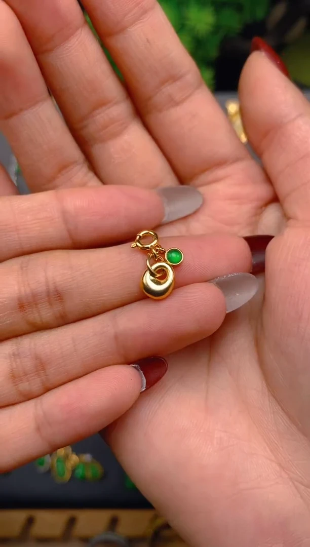 吊坠(不含链)银S925镶嵌翡翠配饰