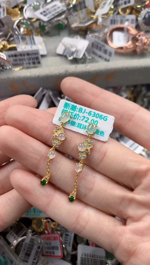 银S925镶嵌戒指翡翠4----5