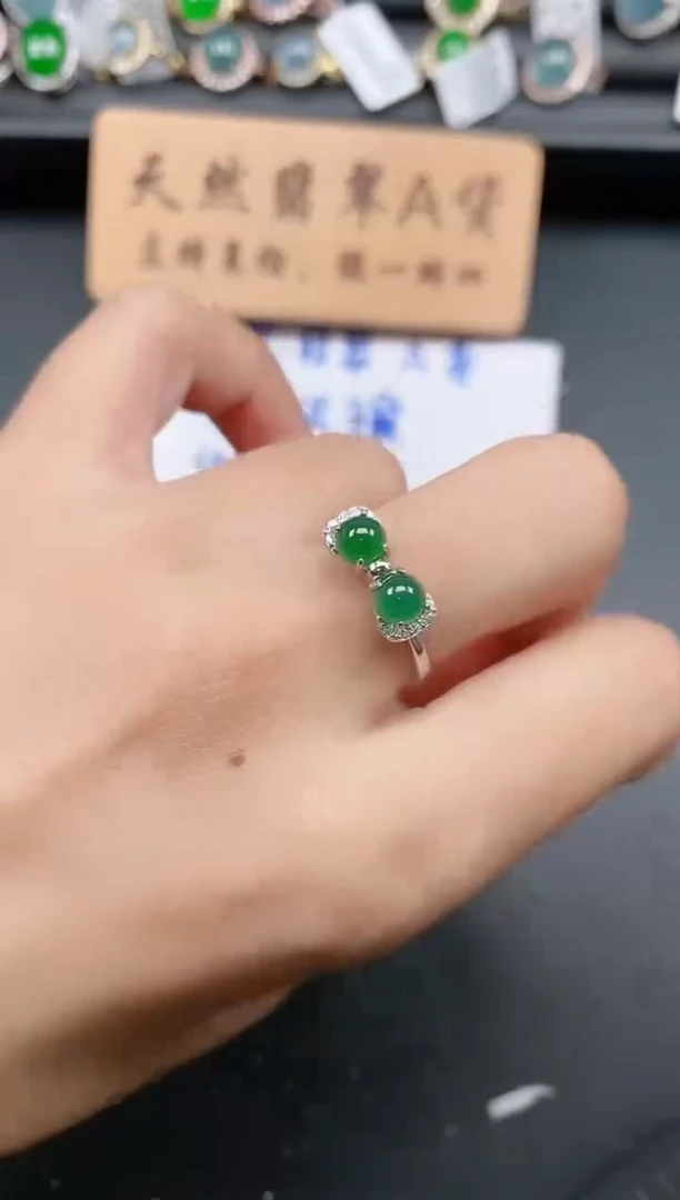 银S925镶嵌戒指翡翠11