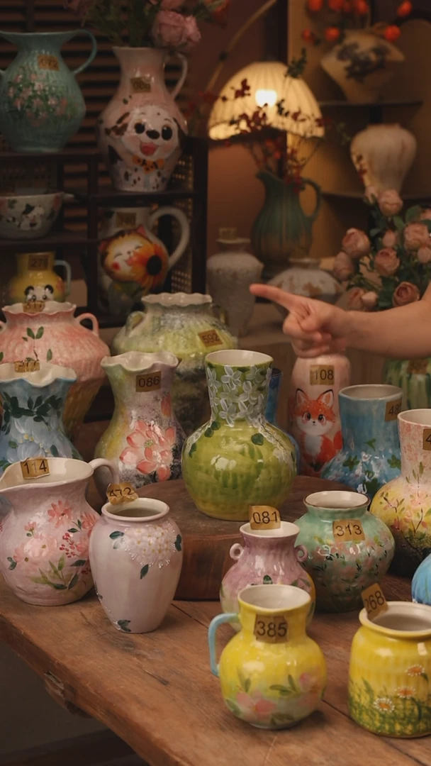 陶瓷景德镇设计师手作花器摆件侘寂风420