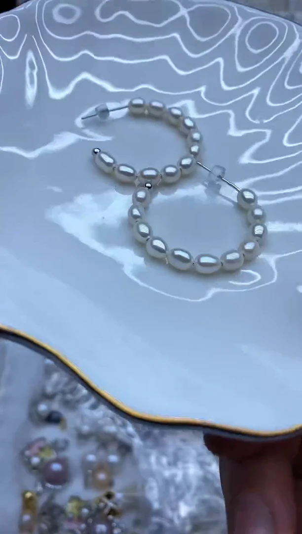 未镶嵌耳饰淡水珍珠耳环多样性发其一