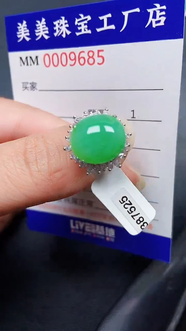 翡翠银S925镶嵌颈饰9685