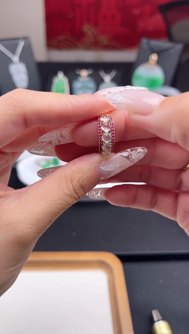 【闪购商品】翡翠戒指18K金镶嵌戒指