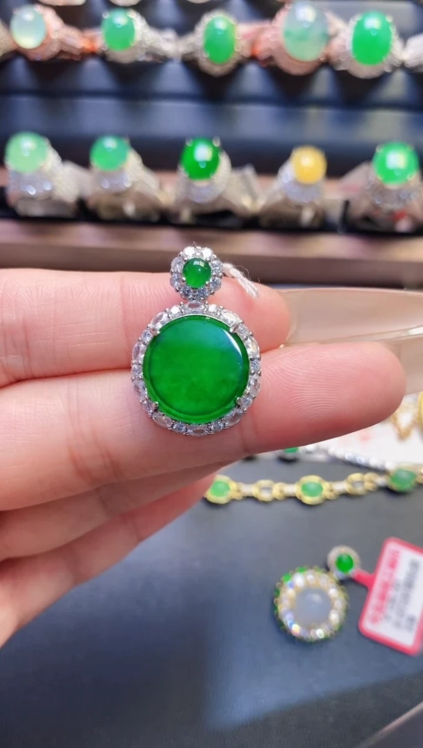 银S925镶嵌戒指翡翠天然