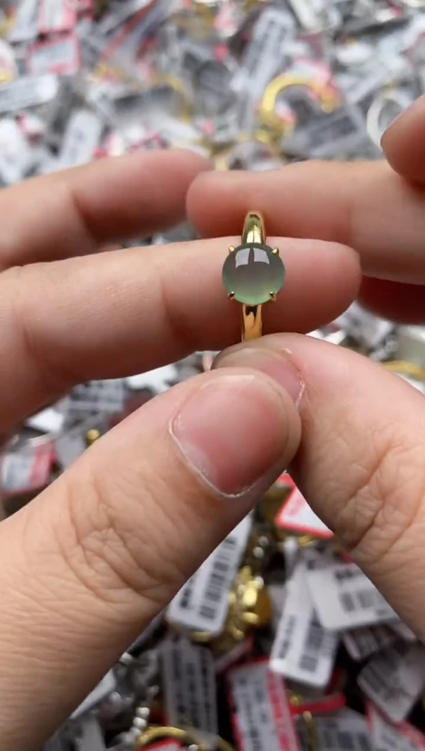 【闪购商品】翡翠戒指银S925镶嵌7777---3