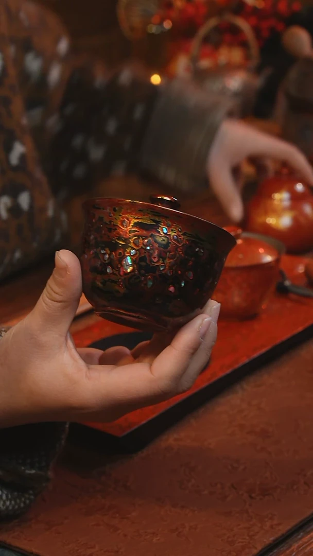 【闪购商品】瓷片大漆盖碗--------------