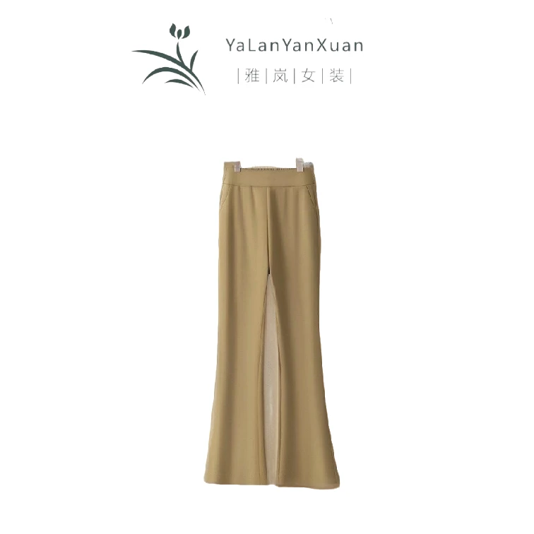 【雅岚女装】时尚洋气显瘦新款松紧夏季薄款休闲九分喇叭裤高腰修身
