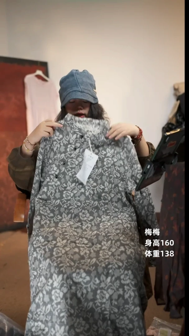 棉麻旗袍长袖连衣裙袍子
