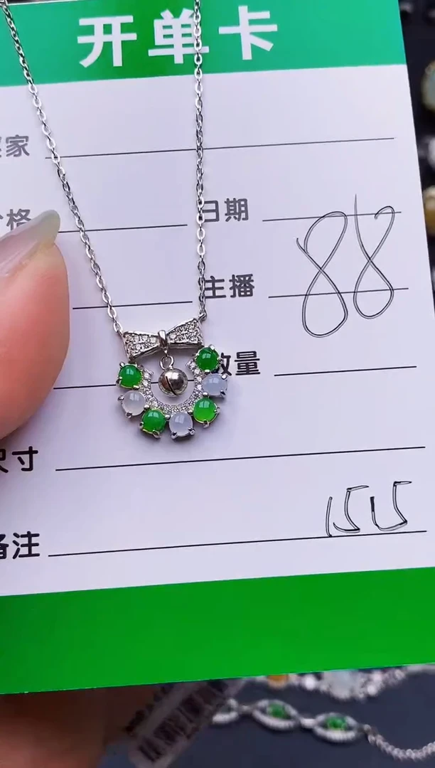 翡翠戒指银S925镶嵌1515