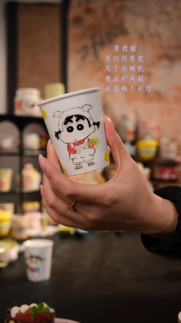 摆件陶旺得可以陶瓷手工手绘设计师款