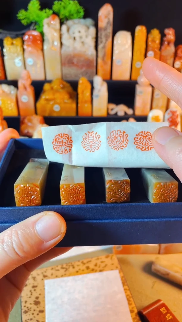 【闪购商品】巴林石印石手工篆刻《春夏秋冬》