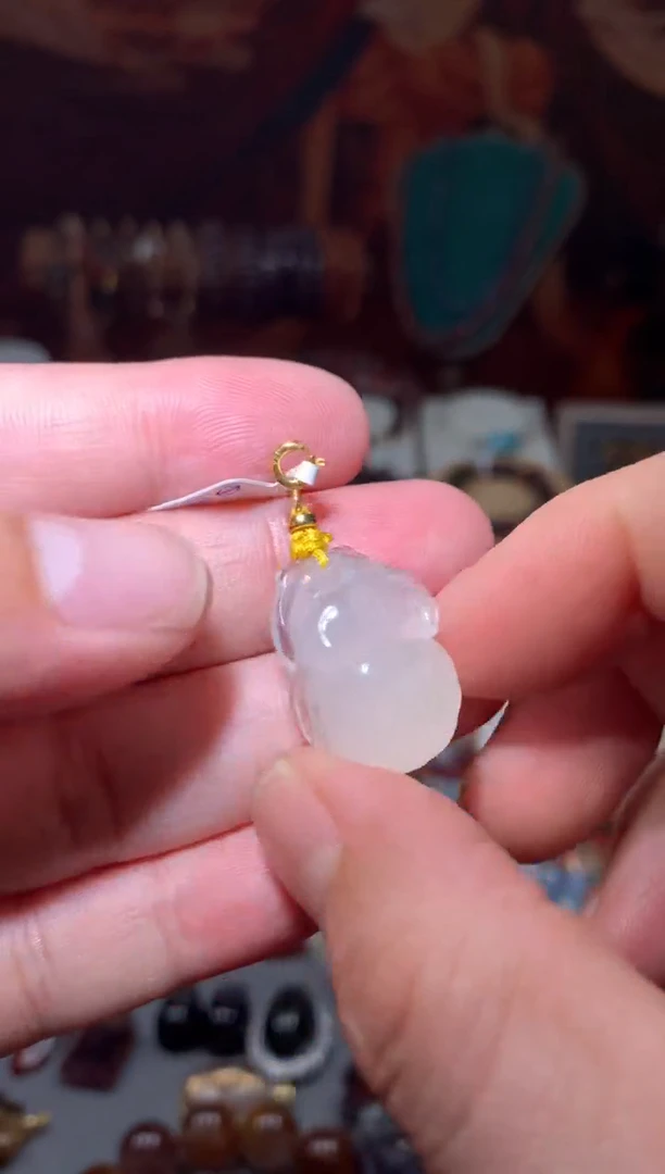 未镶嵌珠宝半成品水晶蓝针papa狐吊坠