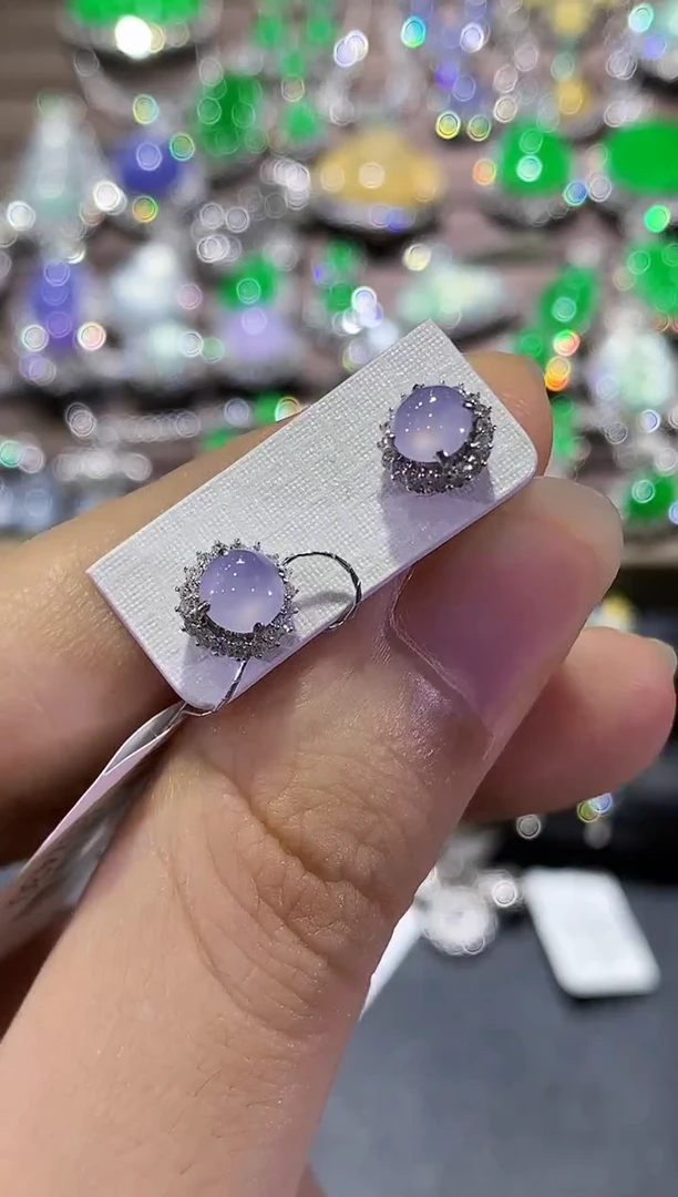 18K金镶嵌翡翠耳饰B91 多样性一件发