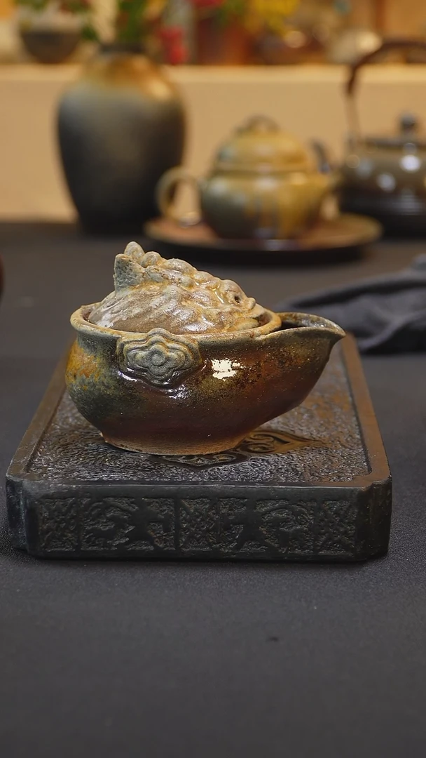 茶壶紫砂纯自然柴烧