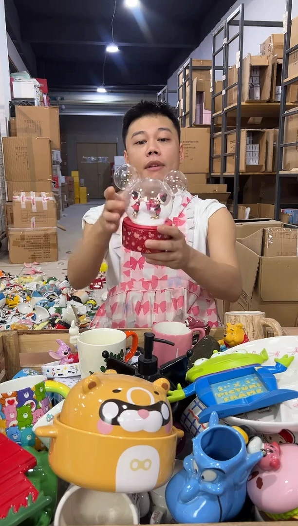 瓷片圣诞米奇米妮首饰盒