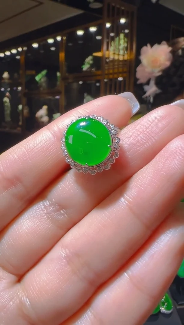 【闪购商品】翡翠戒指18K金镶嵌157