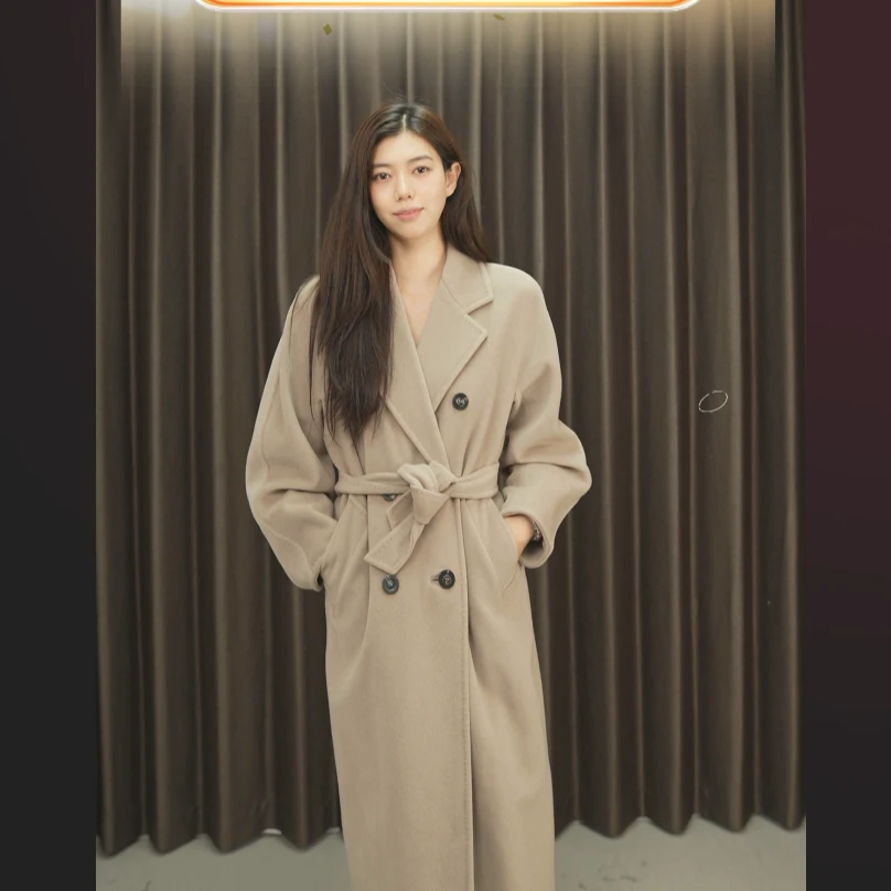95新 MaxMara 羊毛10801大衣36码沙色/250514LJHLX01