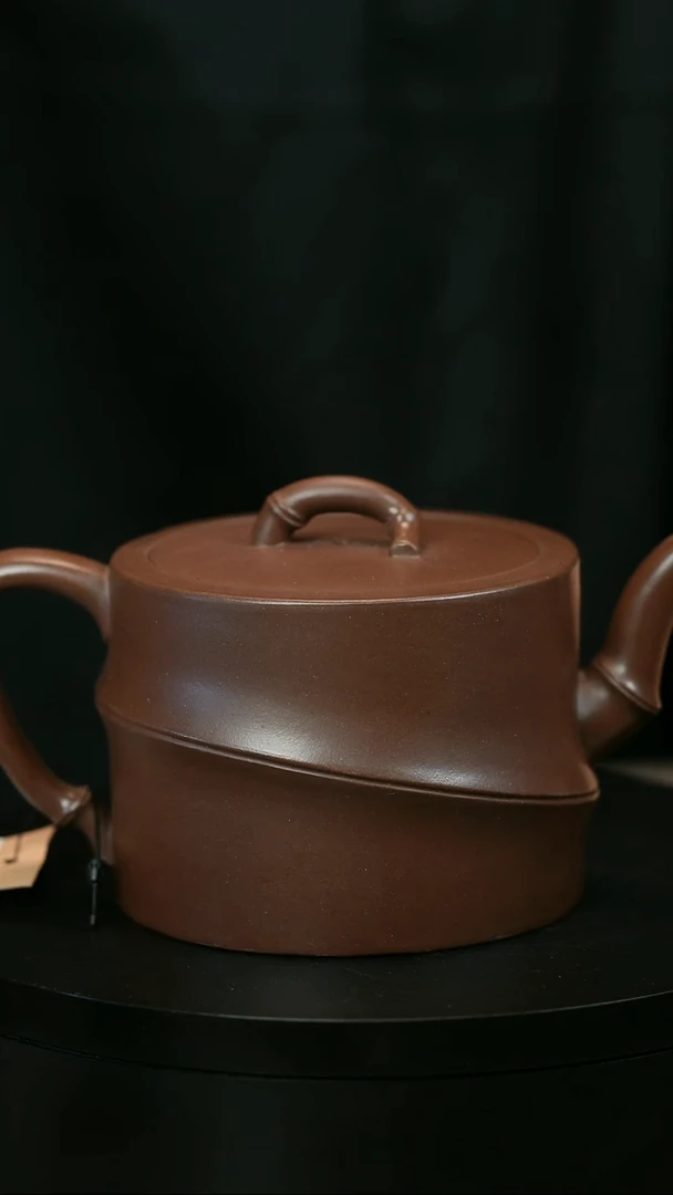 茶壶紫砂齊*H2165赵信军光素竹节