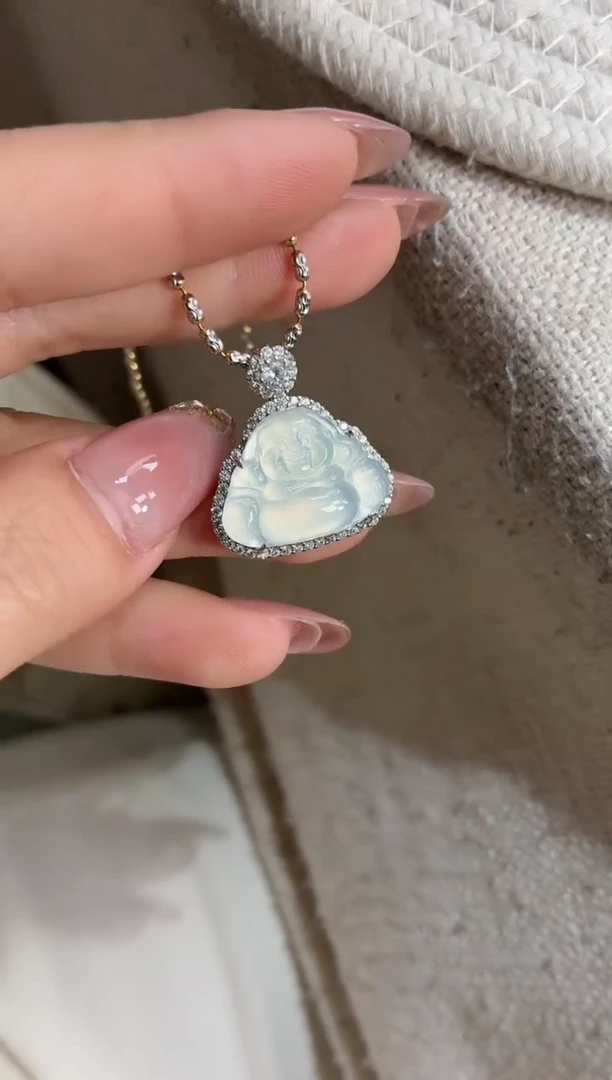 吊坠(不含链)银S925镶嵌翡翠【挽石珠宝】佛公