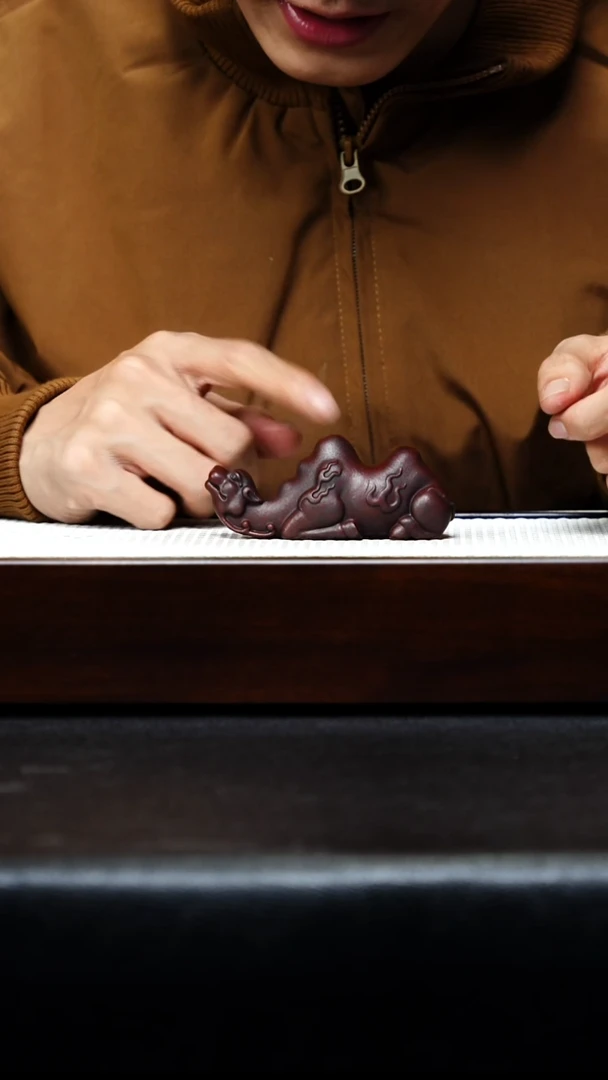 茶杯紫砂宜兴紫砂茶宠 骆驼笔架